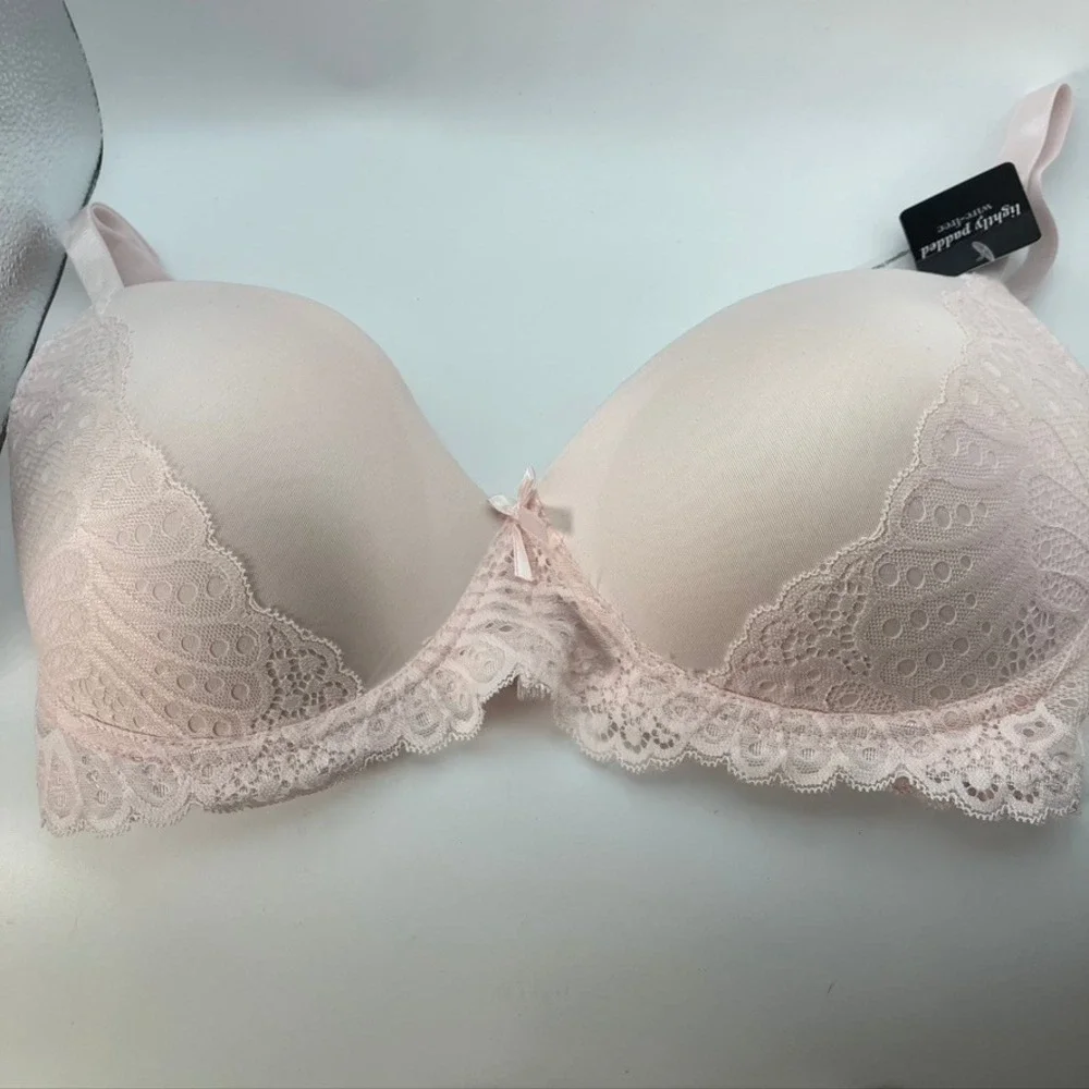 Rene Rofe Lingerie 2 Bra Bundle 36DD Lightly Padded Wirefree Lace Beige Pink New - Picture 6 of 11